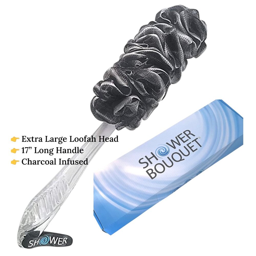 Wholesale Back Scrubber Charcoal Loofah Bundle (5 Boxes / 10 Scrubbers Total) XL - Picture 3 of 5